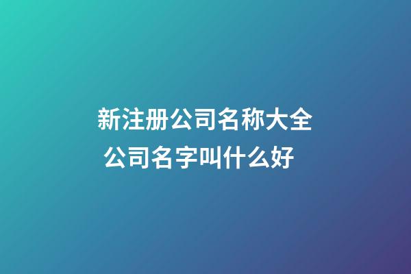 新注册公司名称大全 公司名字叫什么好-第1张-公司起名-玄机派